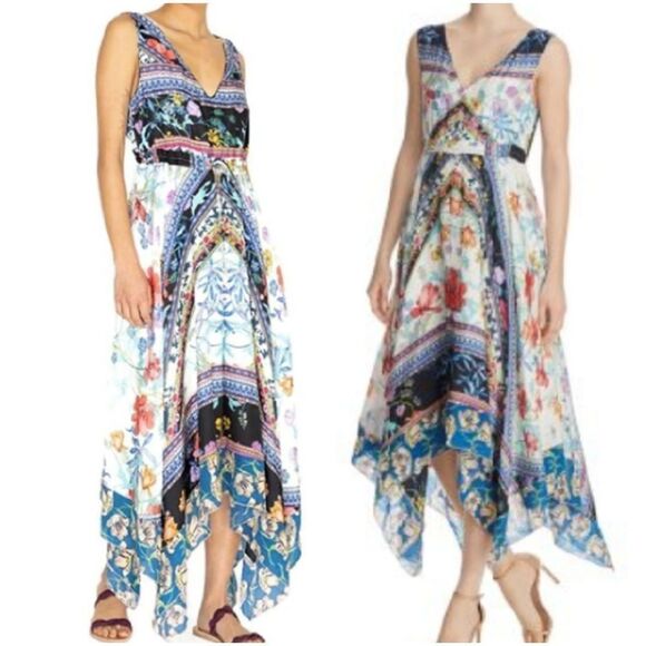 🔹️NWT Johnny Was Silk Cassia Asymmetric Hem Sleeveless Dress Small - Picture 2 of 13